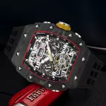 HANBORO CARBONFORGE- CARBON FIBRE SKELETON CHRONOGRAPH DATE AUTOMATIC WATCH