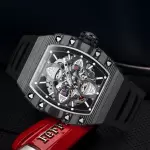 HANBORO CLOVER KING - CARBON FIBRE BEZEL & FOUR-LEAF SKELETON DIAL (BLACK)