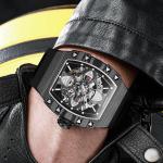 HANBORO CLOVER KING - CARBON FIBRE BEZEL & FOUR-LEAF SKELETON DIAL (BLACK)