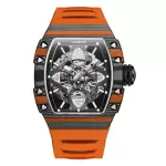 HANBORO CLOVER KING - CARBON FIBRE BEZEL & FOUR-LEAF SKELETON DIAL (ORANGE)
