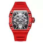 HANBORO CLOVER KING - CARBON FIBRE BEZEL & FOUR-LEAF SKELETON DIAL (RED)