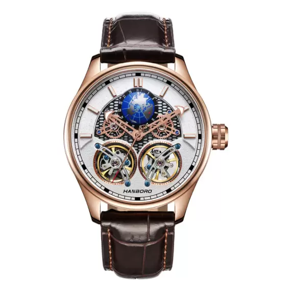 HANBORO AstroSphere DualCore – Twin Tourbillon Timepiece (ROSEGOLD)
