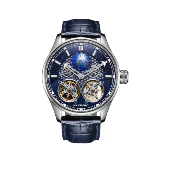 HANBORO AstroSphere DualCore – Twin Tourbillon Timepiece (STEEL)